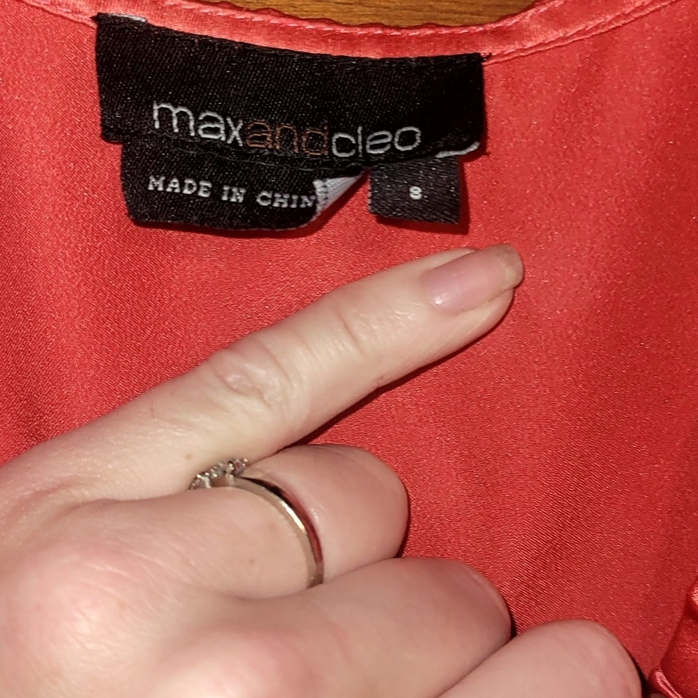 Max & Cleo Coral Midi Shift Dress - Picture 7 of 8